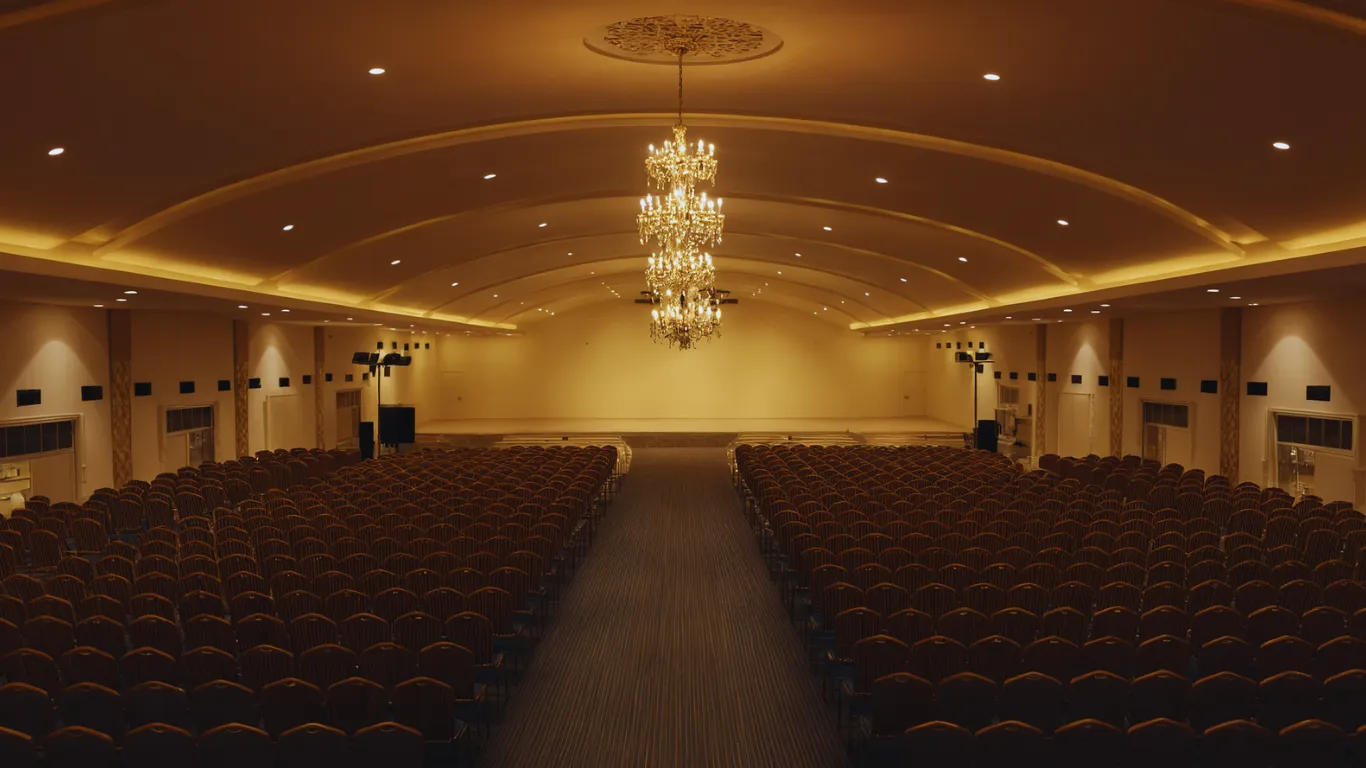 Grand Indoor Convention Hall at Vorla Conventions - AC Function Hall in Hyderabad with pillarless design and grand guest capacity